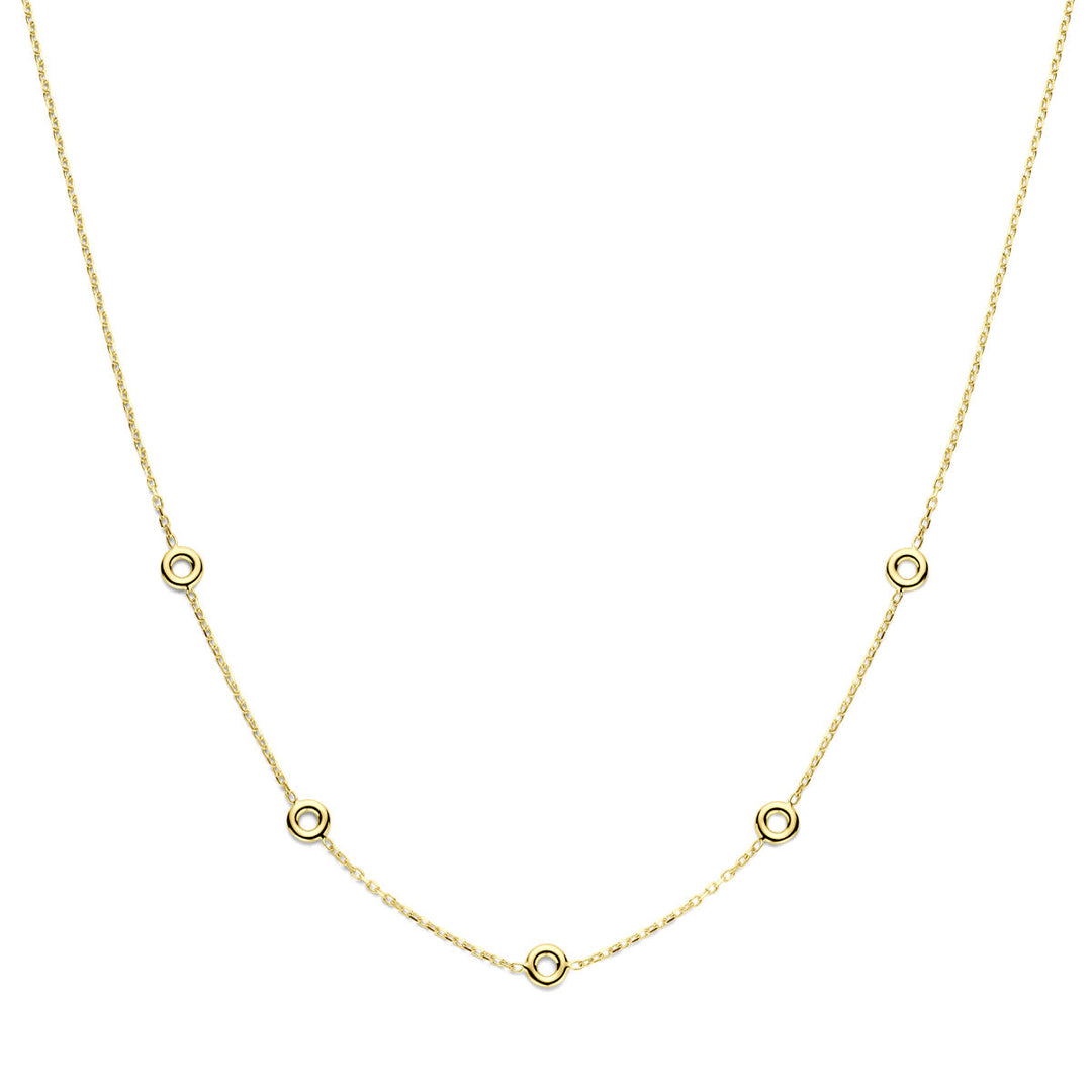 14k geelgouden dames ketting met karabijnsluiting