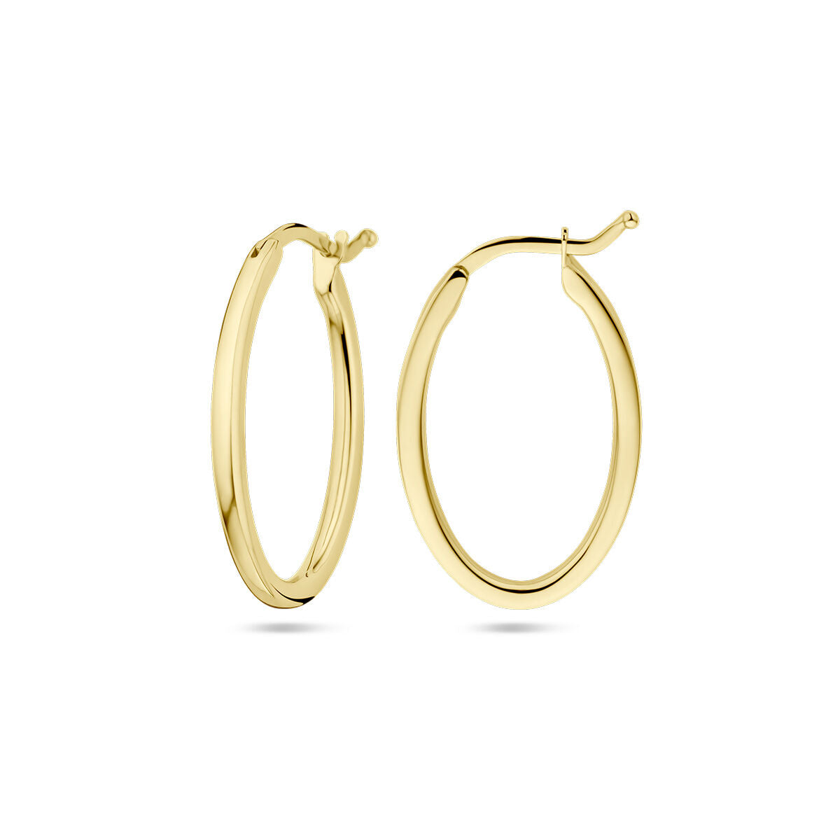 orecchini a cerchio ovali 14K oro giallo