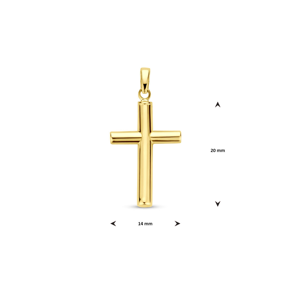 ciondolo croce 28 mm oro giallo 14K