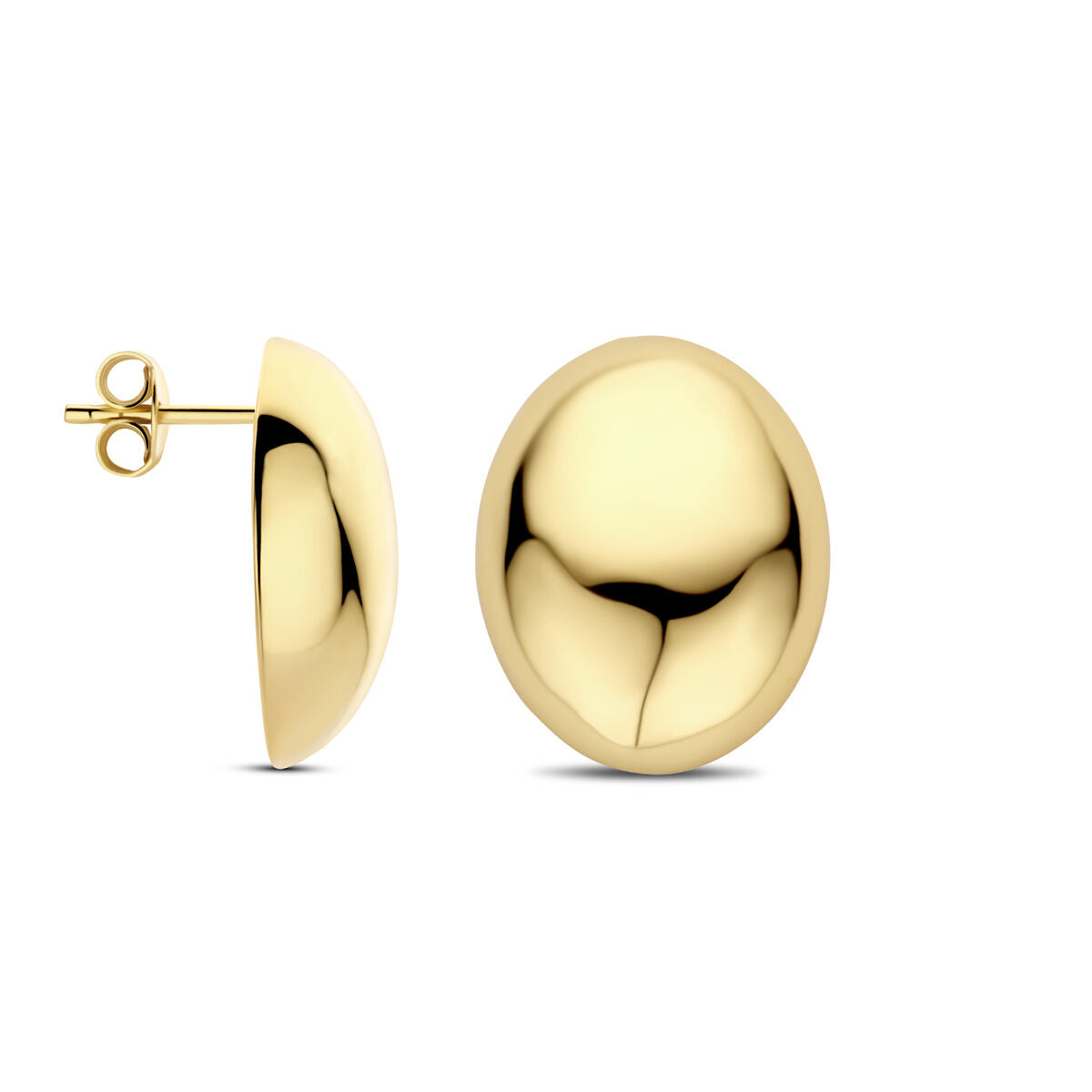 orecchini a bottone 20 mm 1 micron argento dorato (giallo)