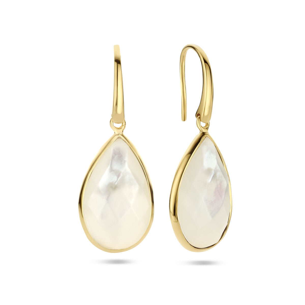 Orecchini pendenti madreperla gancio francese argento placcato oro (giallo)
