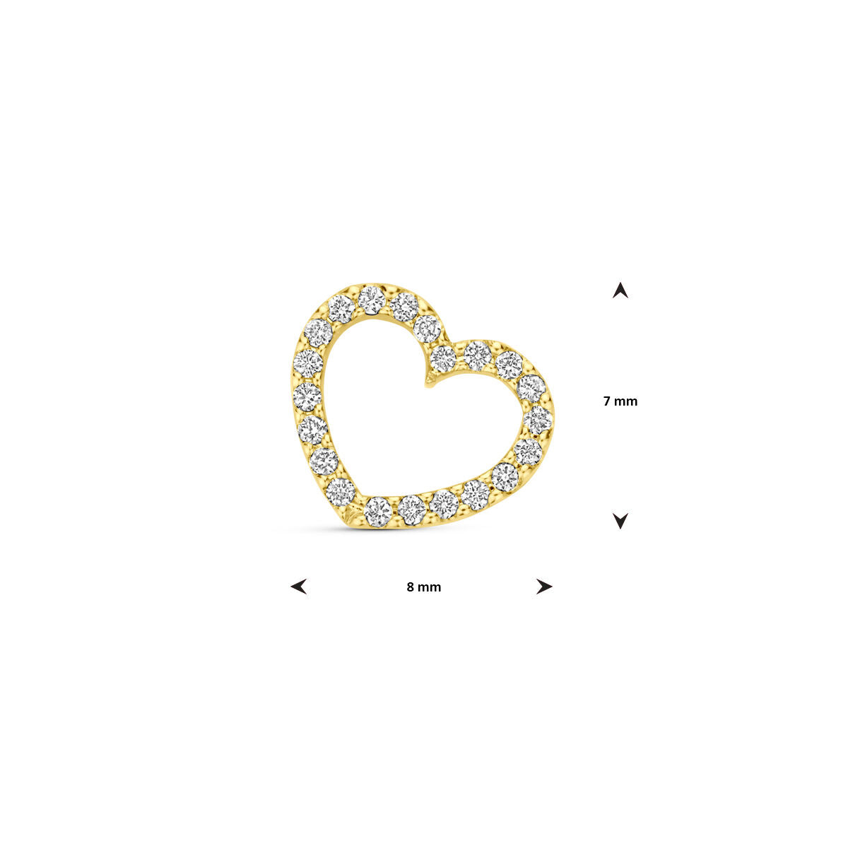 ciondolo cuoricino diamante 0.06ct h si 7 mm oro giallo 14K