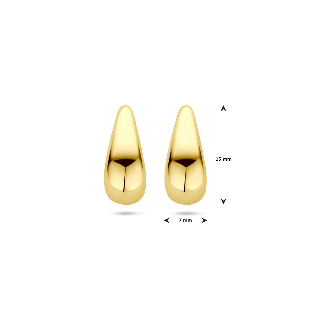 orecchini a bottone goccia 15,5 mm oro giallo 14K