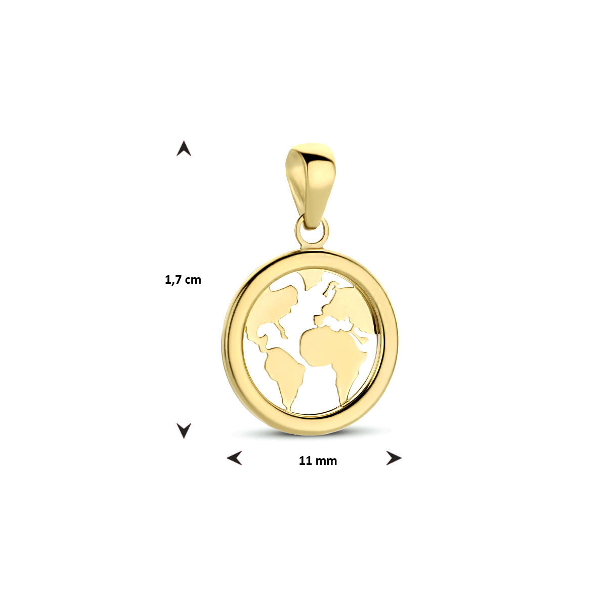 ciondolo mappamondo oro giallo 14K