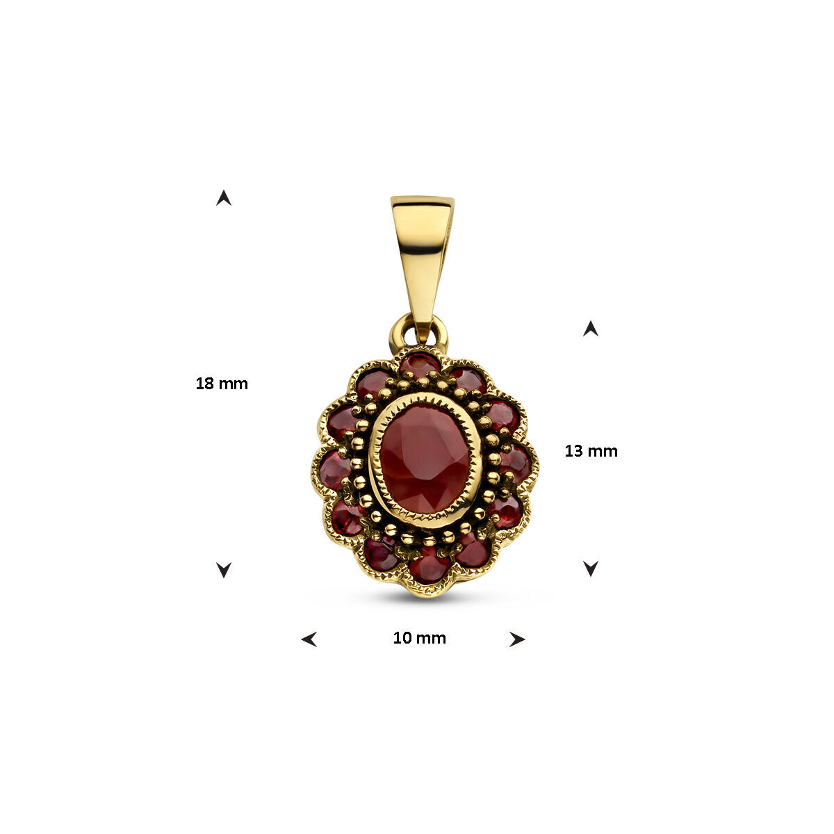 ciondolo rubino oro giallo 14K