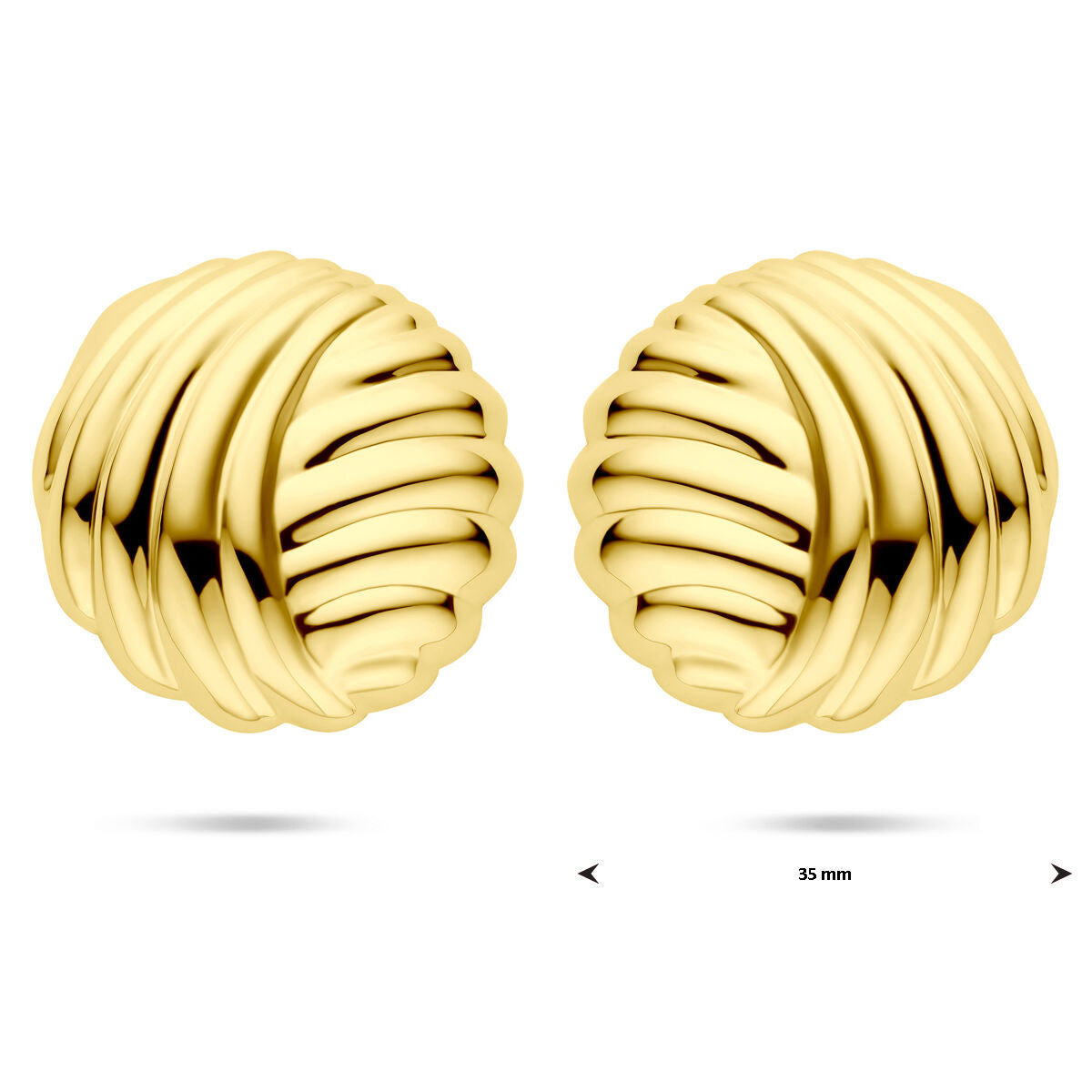 orecchini a perno 35 mm 1 micron argento dorato (giallo)