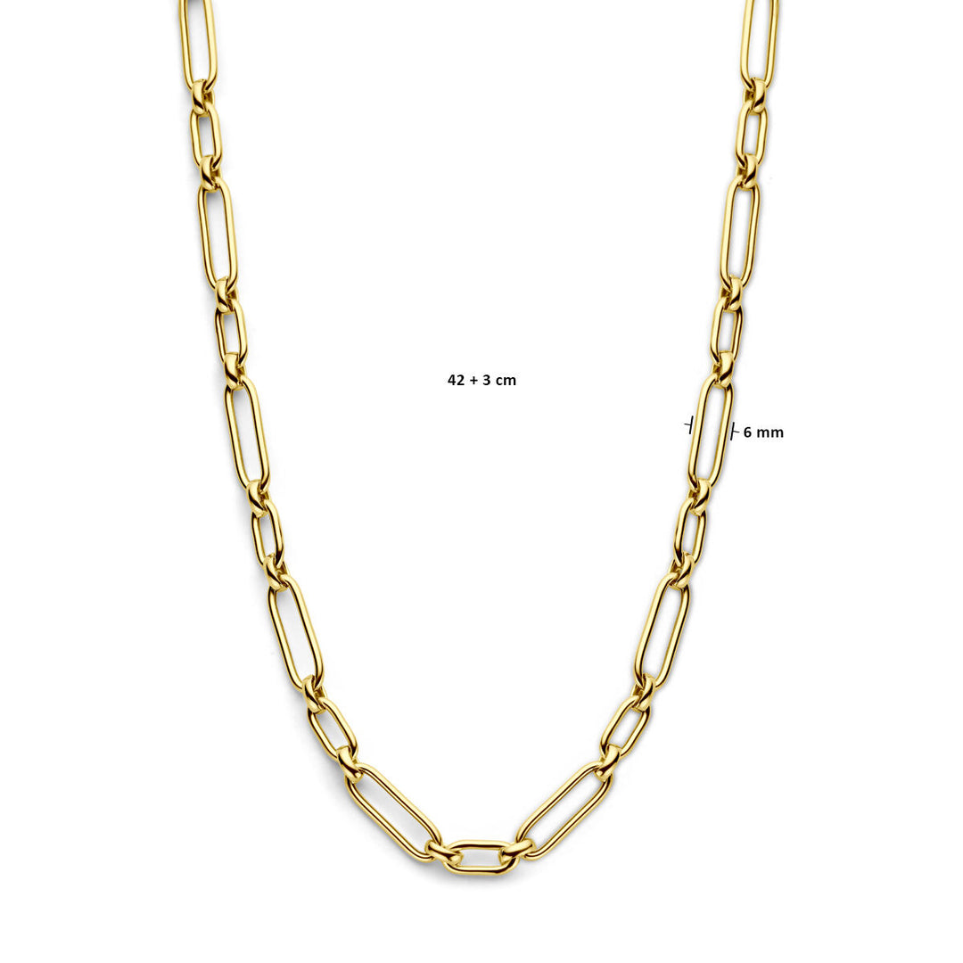 collier 6,0 mm 42 + 3 cm 3 micron zilver verguld (geel)