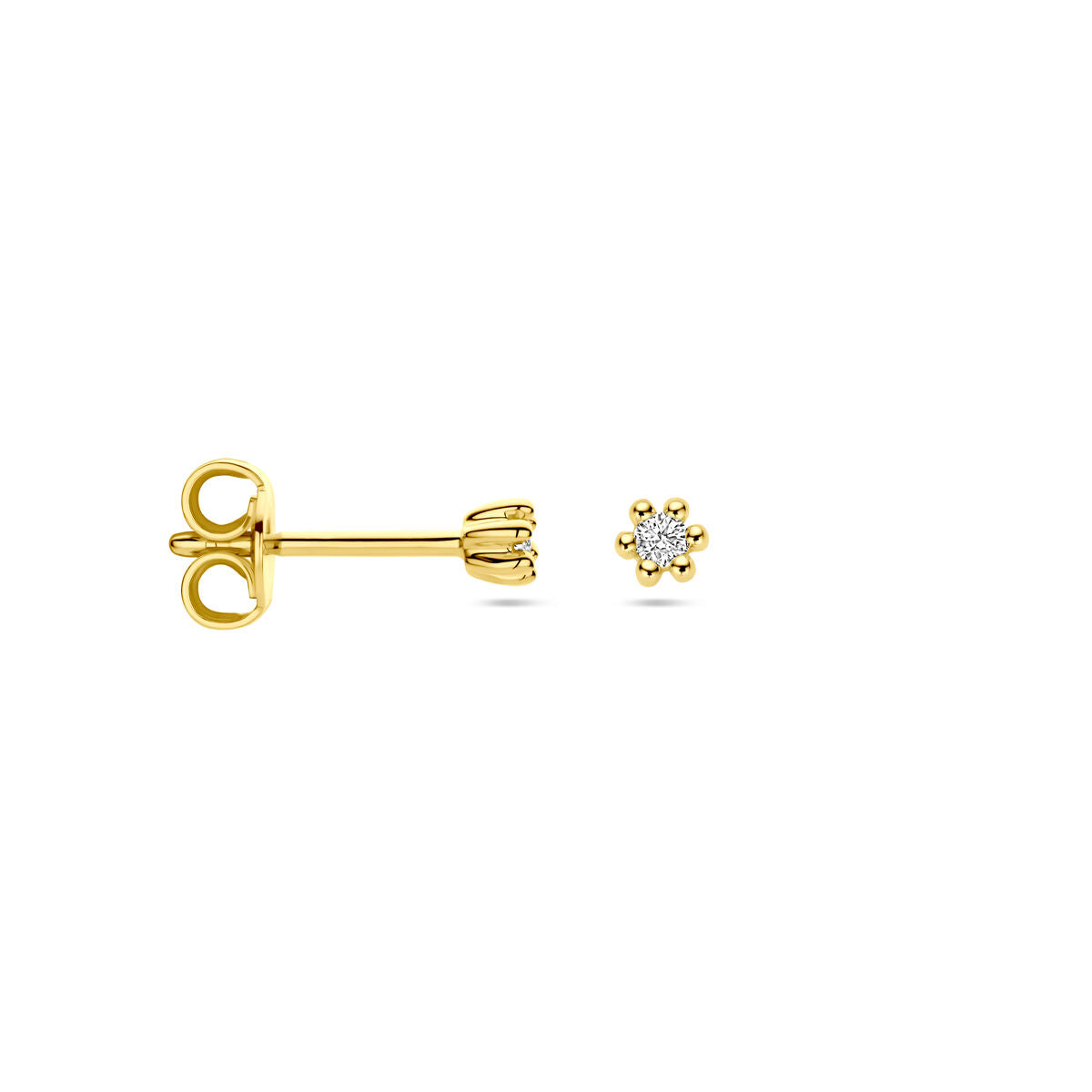 orecchini a bottone diamante 0.04ct (2x 0.02ct) h p1 oro giallo 14K