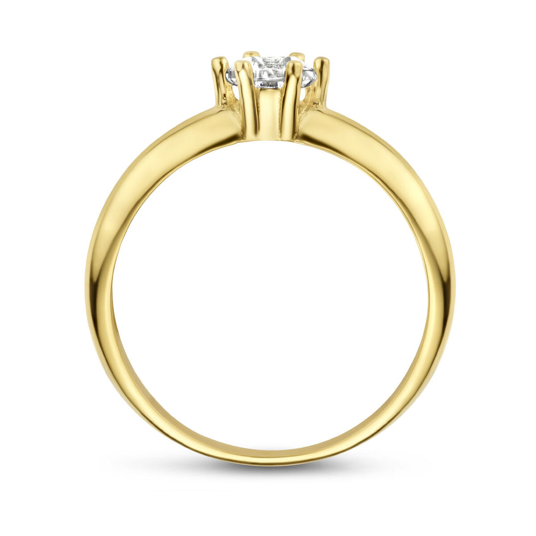 ring zirkonia 14K geelgoud