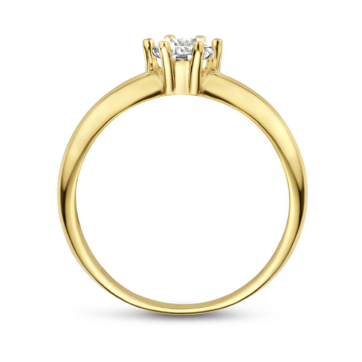anello zirconia oro giallo 14K