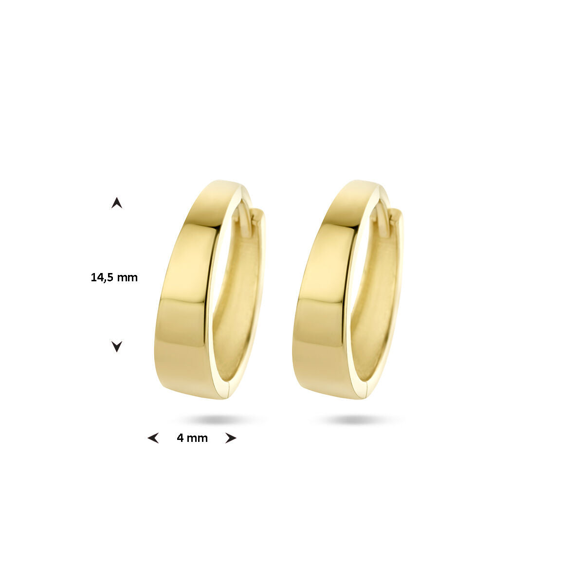 orecchini a cerchio con chiusura a scatto 14K oro giallo