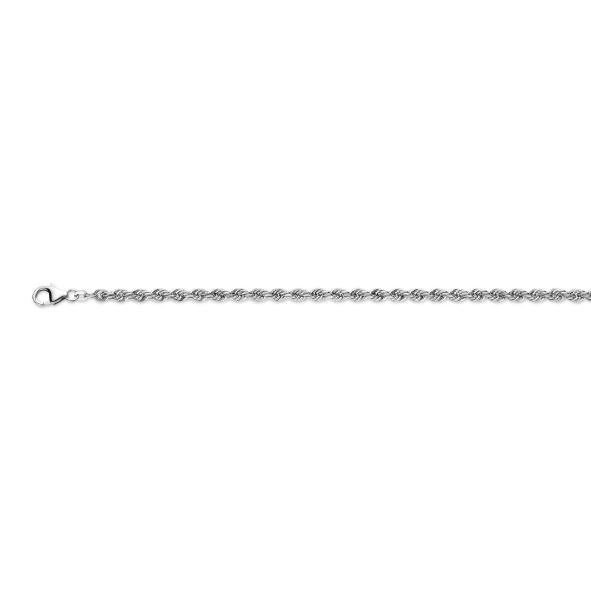 Collana in argento rodiato massiccio da 4,0 mm con chiusura a moschettone.