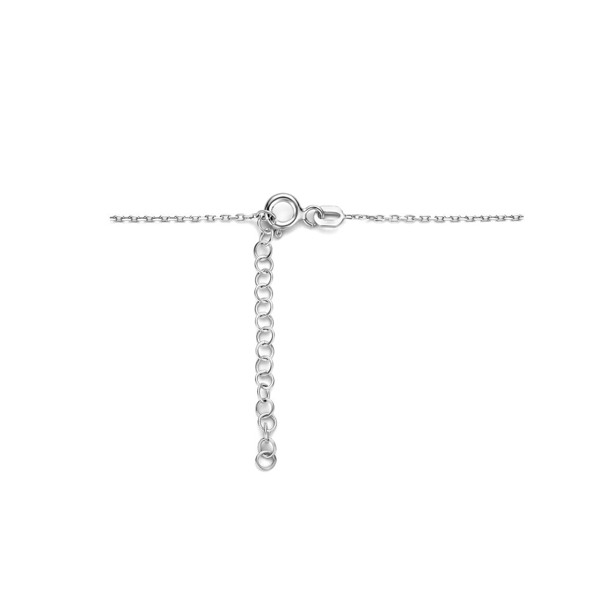 collana con elemento zirconia 42 - 45 cm argento rodiato