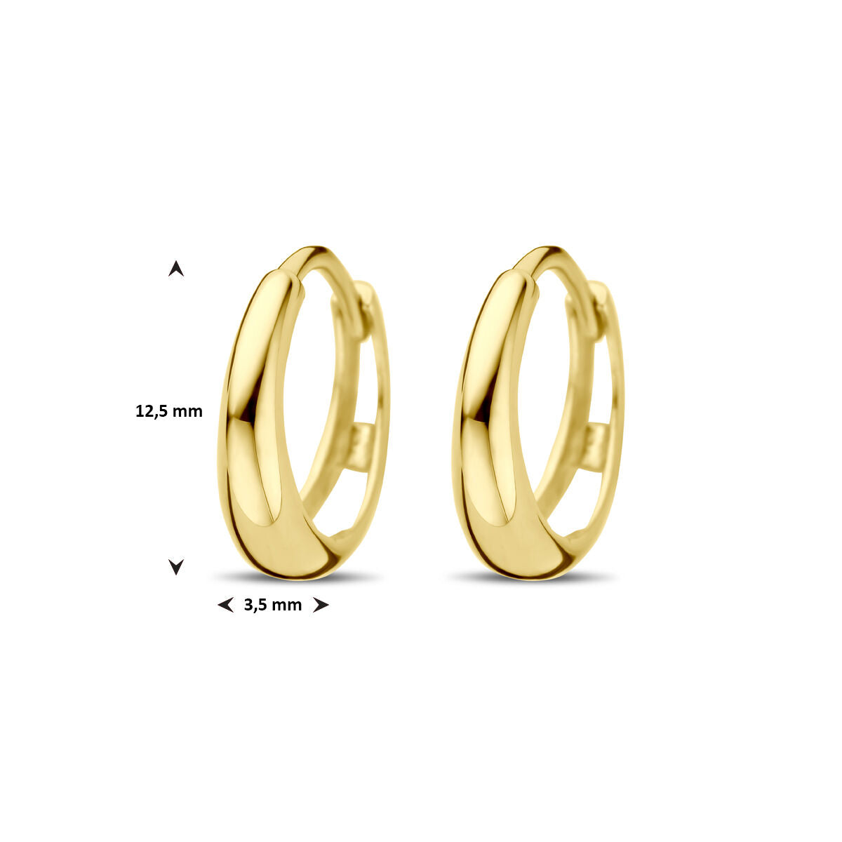 creole a cerniera 12,5 mm oro giallo 14K