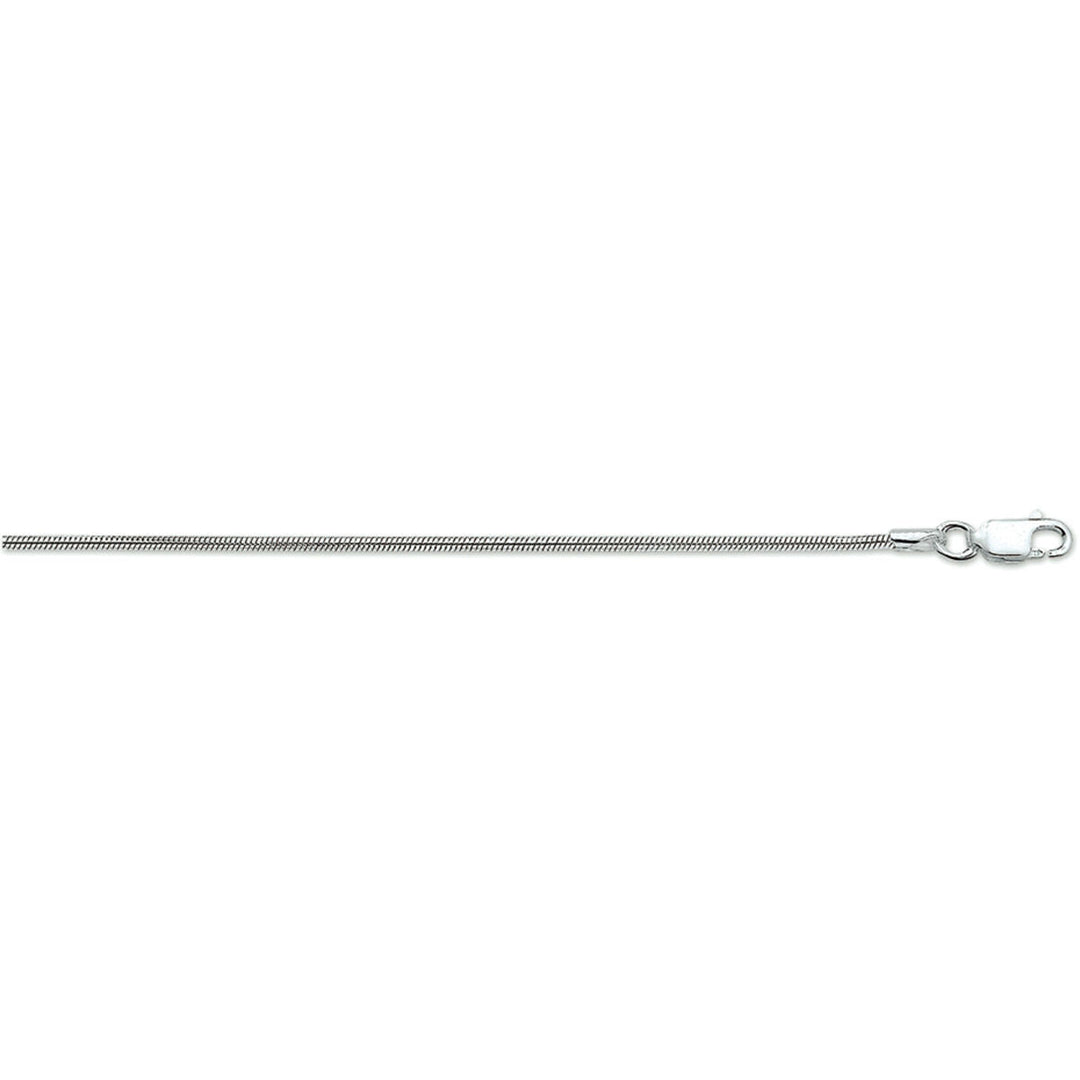 bracciale a serpente tondo 1,6 mm 18 cm argento rodiato