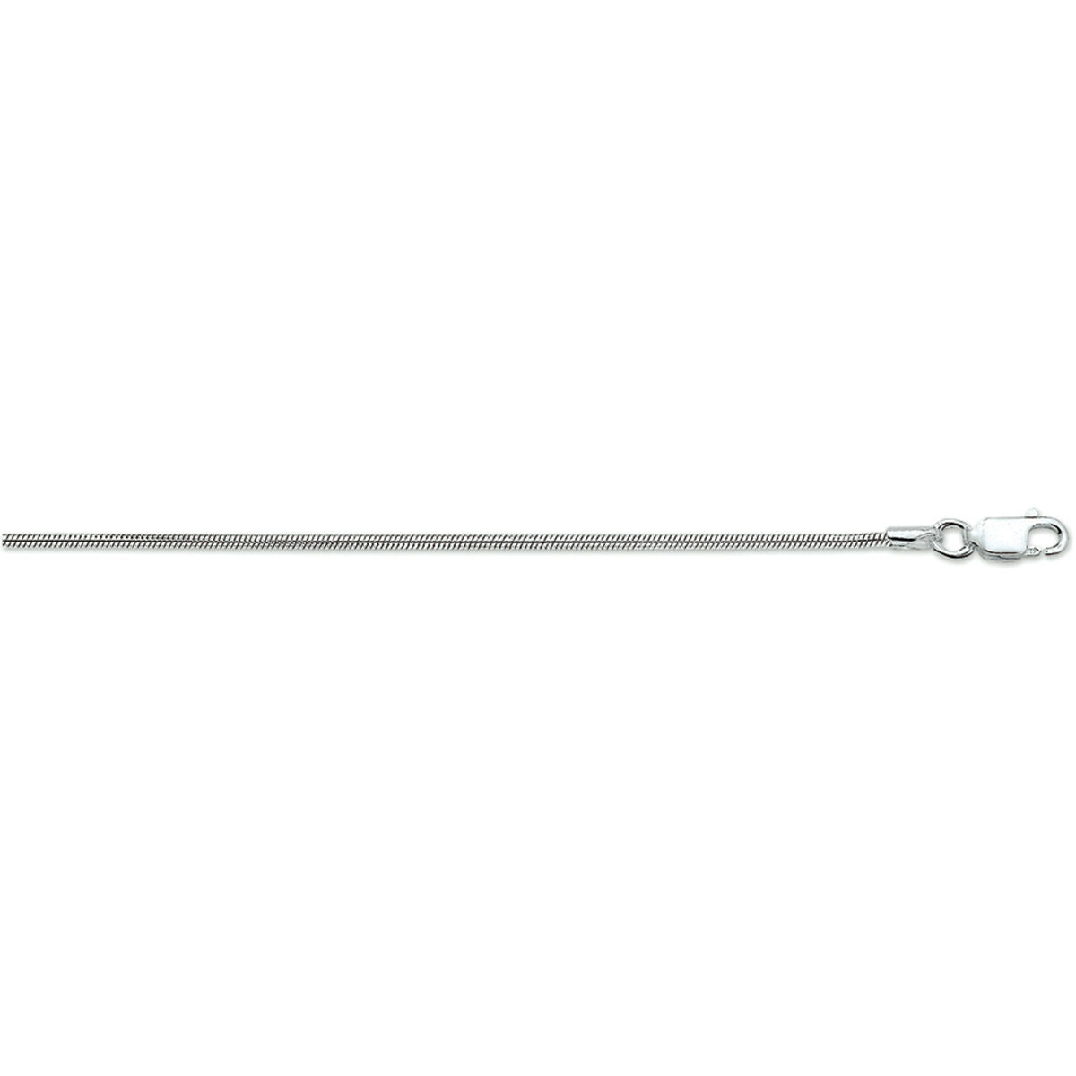 bracciale a serpente tondo 1,6 mm 18 cm argento rodiato