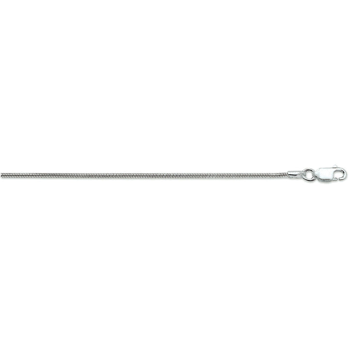 bracciale a serpente tondo 1,6 mm 18 cm argento rodiato