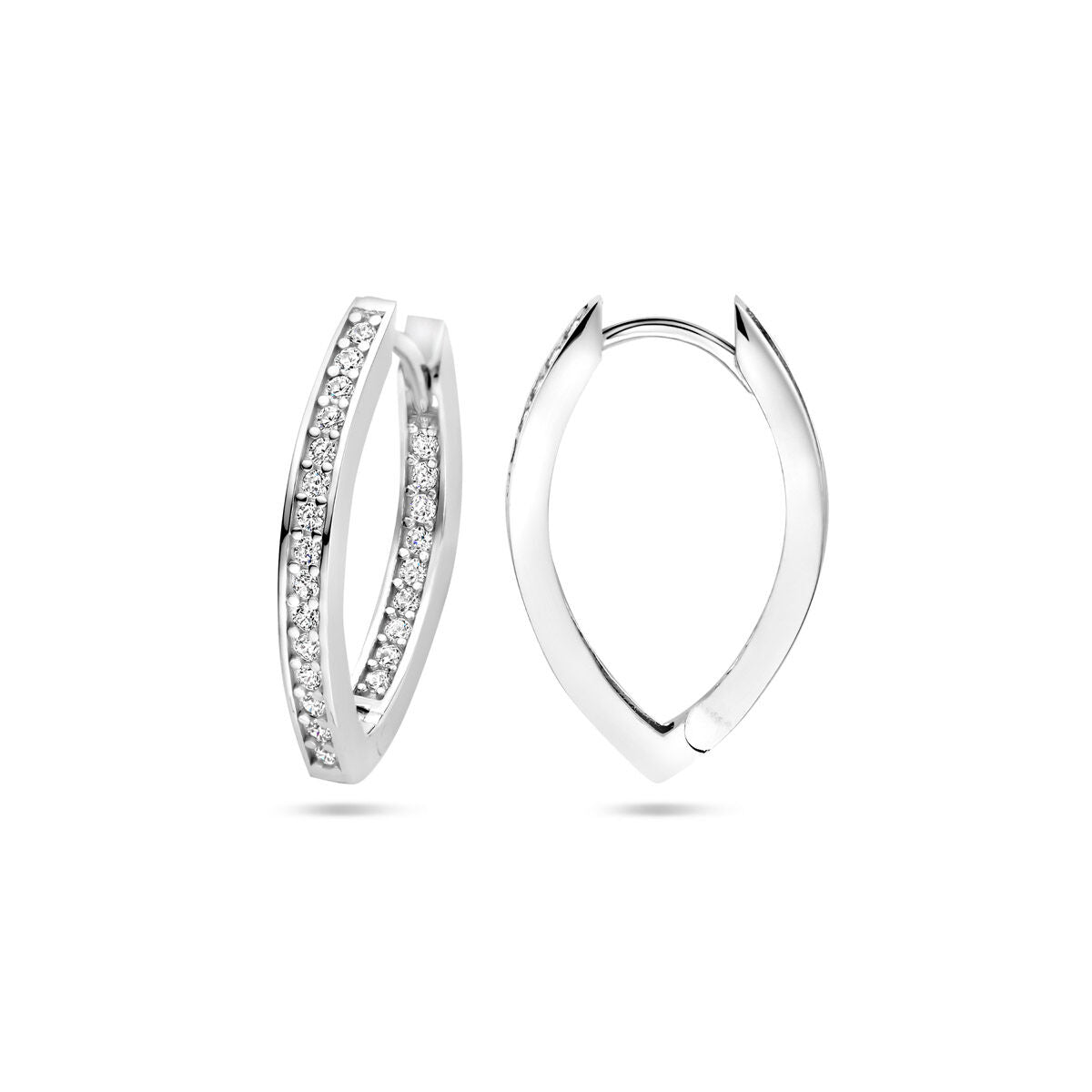 orecchini a cerchio zirconia 21 mm argento rodiato