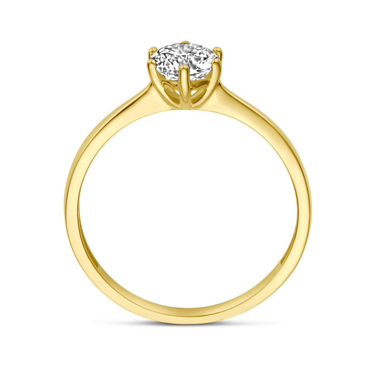 anello zirconia oro giallo 14K