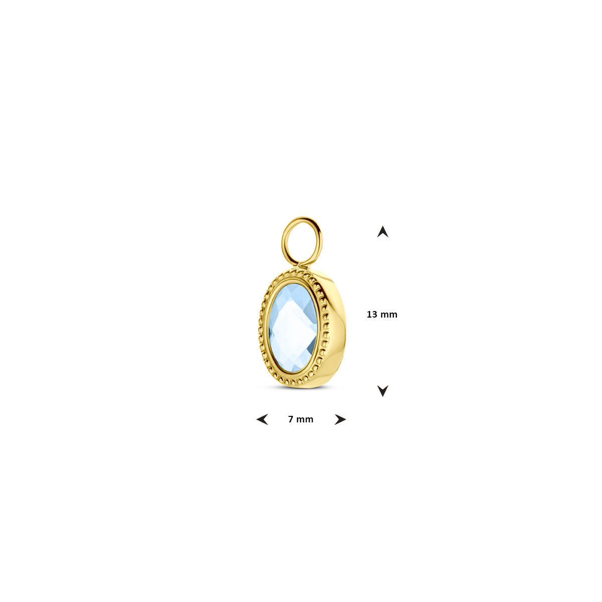 ciondolo per orecchini a cerchio london blue topazio oro giallo 14K