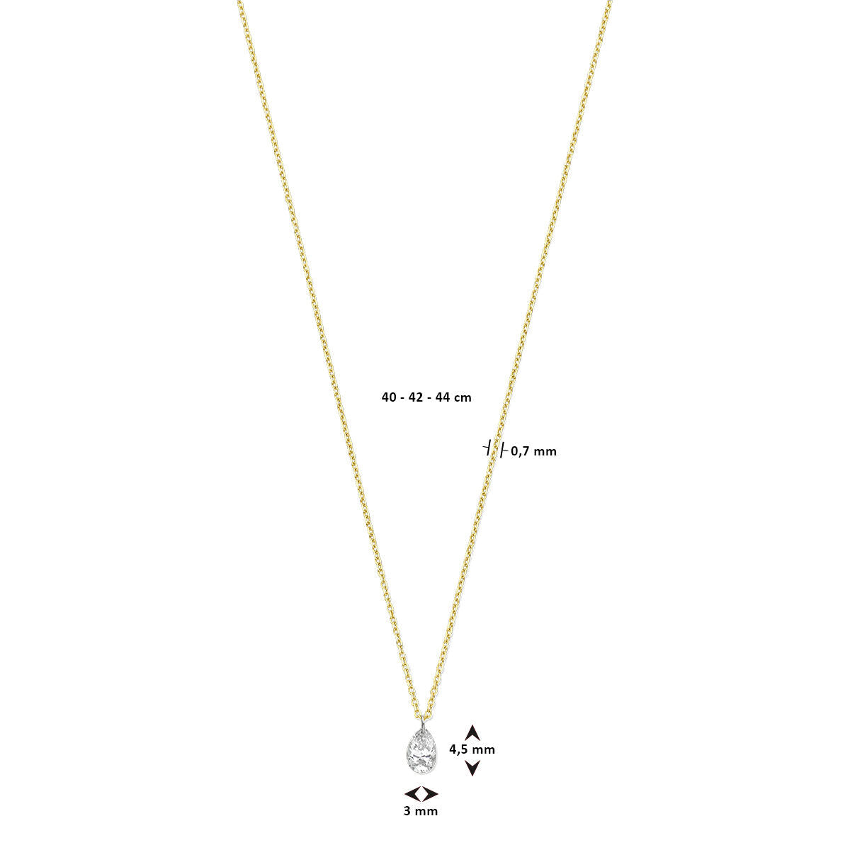 Collana da donna in oro con diamante 18K