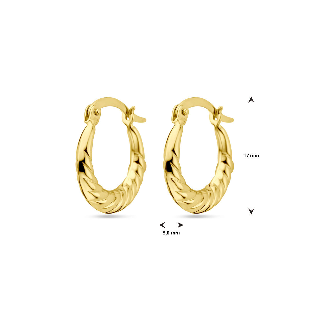 orecchini a cerchio 17 mm oro giallo 14K