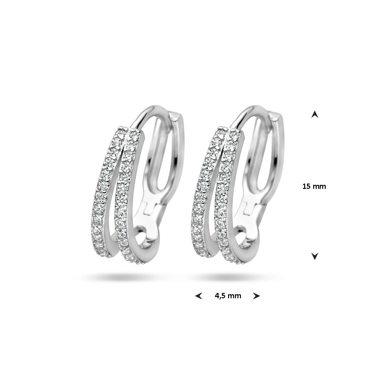 orecchini a cerchietto zircone argento rodiato