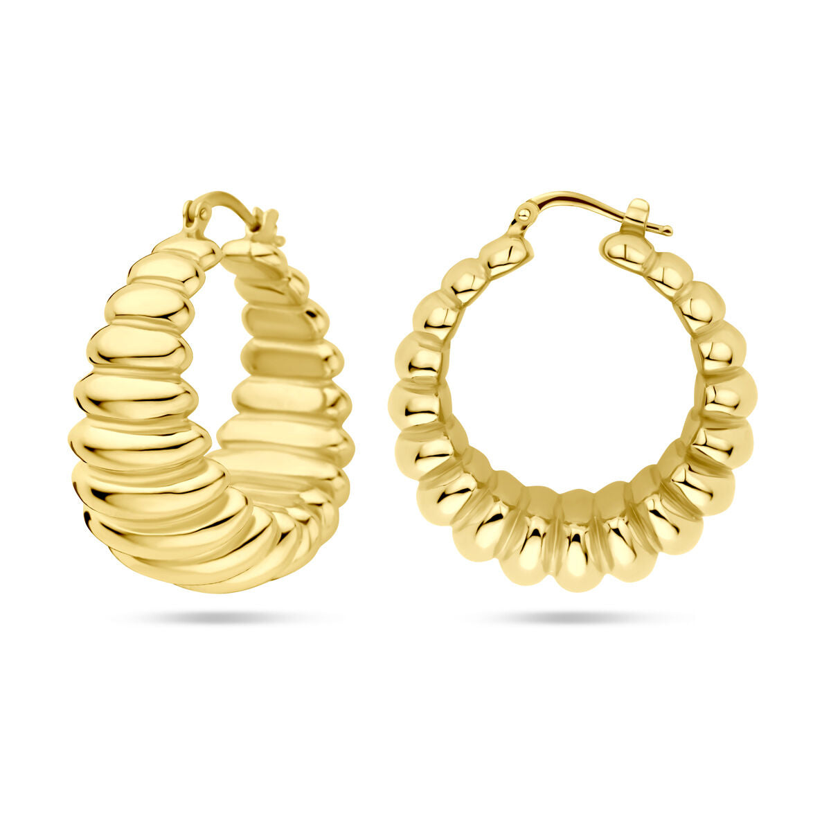 orecchini a cerchio 34 mm 1 micron argento dorato (giallo)