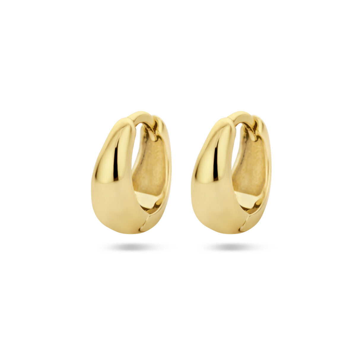 Klapoorringen van 1 micron geel verguld zilver met een gladde, glanzende afwerking.