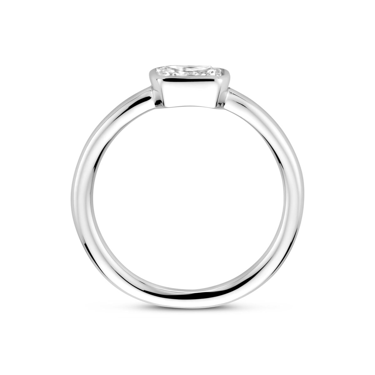 Anello zirconia argento rodiato