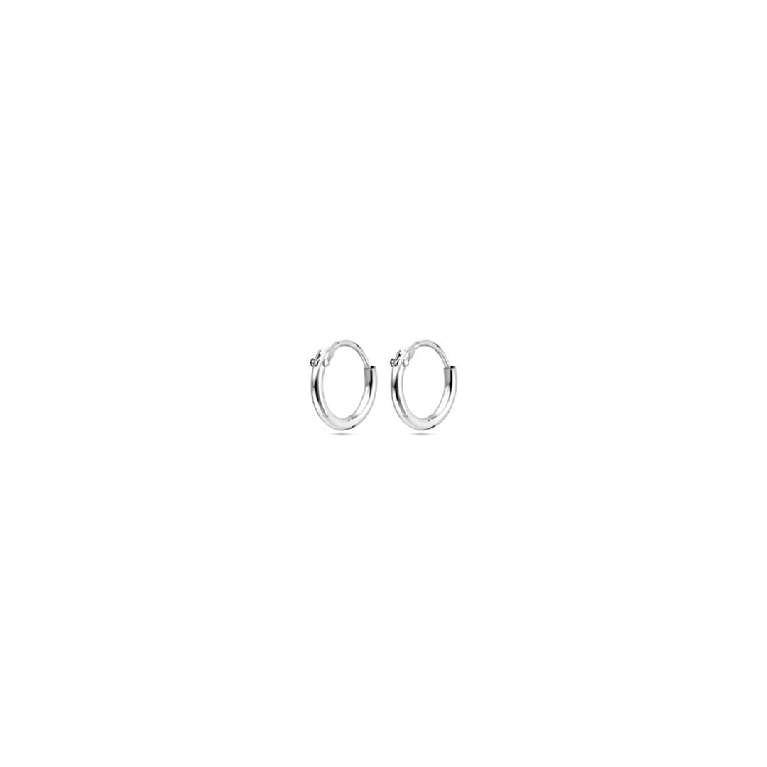 oorringen 1,3 mm ronde buis zilver gerhodineerd