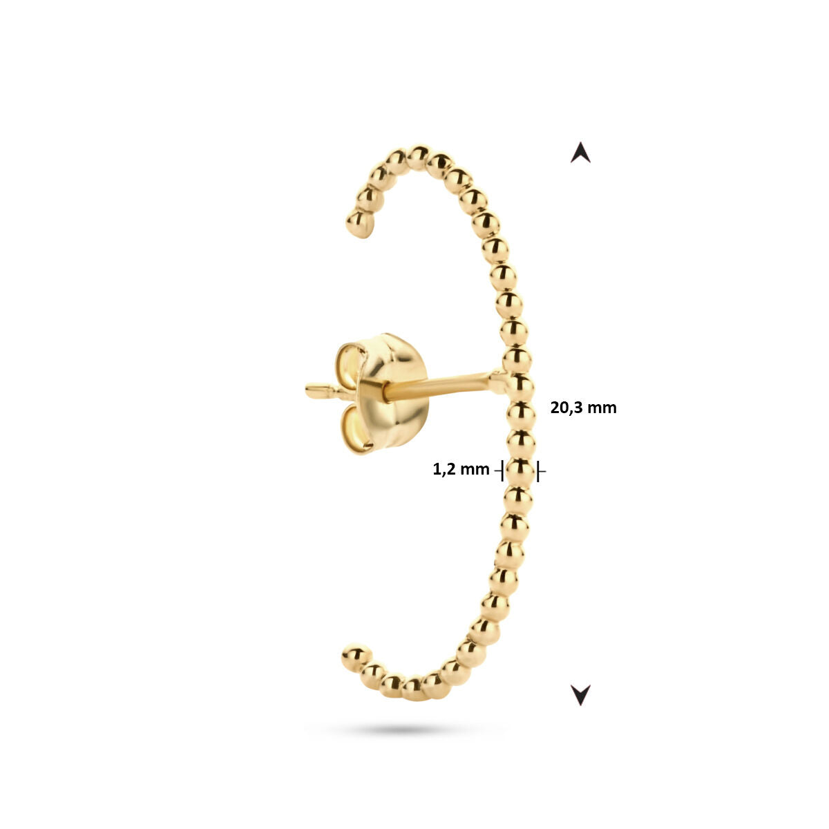 orecchino a perno sferette 14K oro giallo