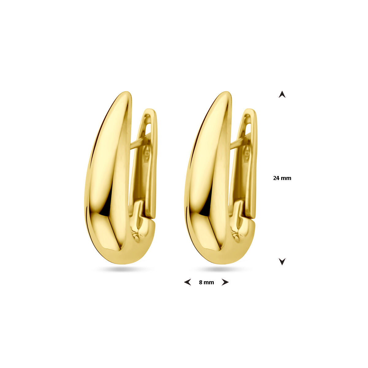 orecchini a farfalla 24 mm oro giallo 14K