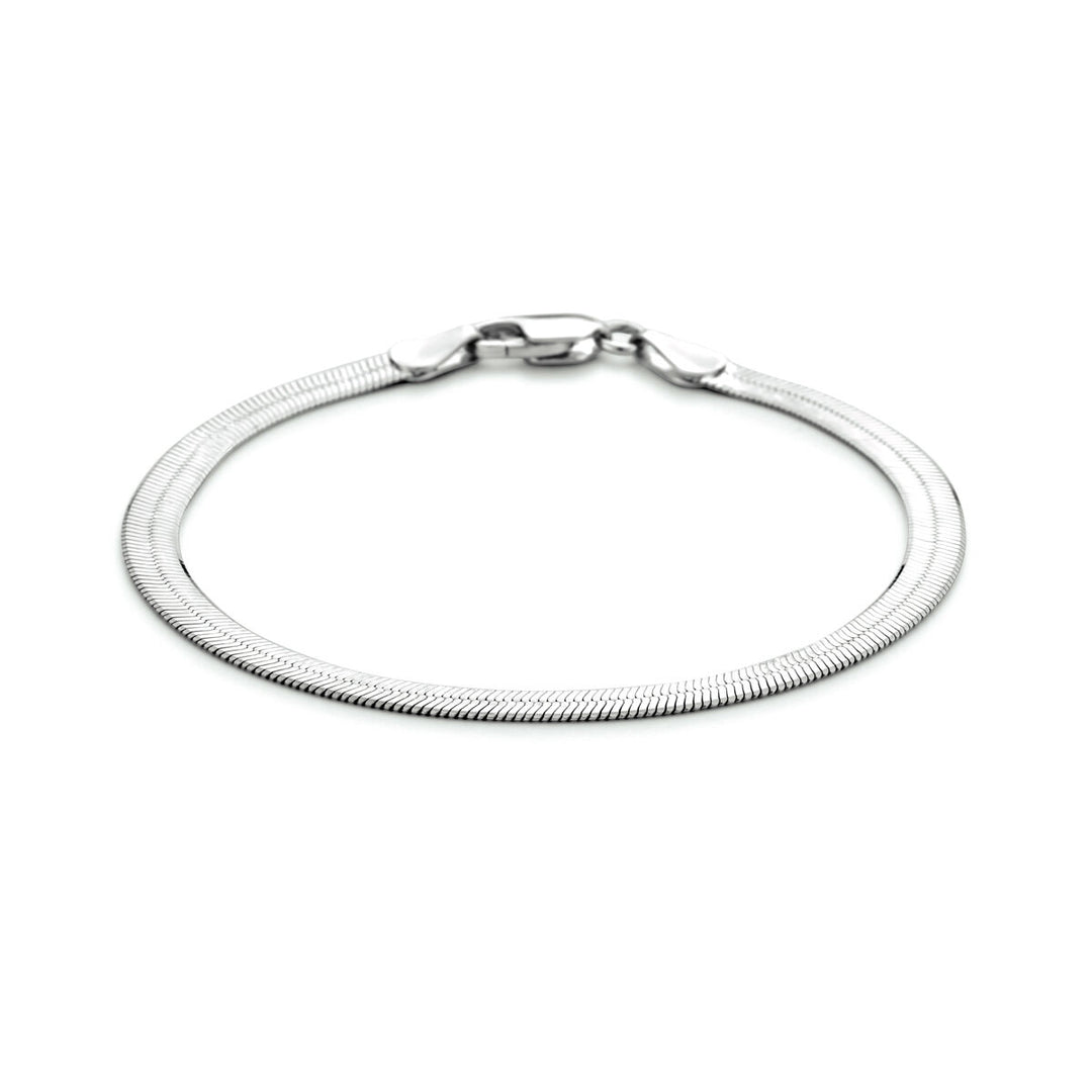 armband plat 4,5 mm zilver gerhodineerd