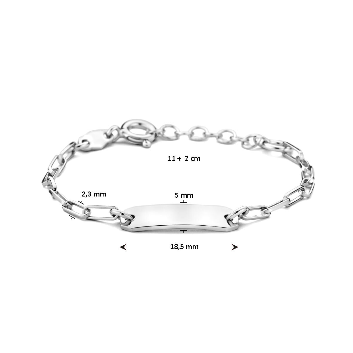 Bracciale per neonati in argento piastra 5,0 mm rodiato