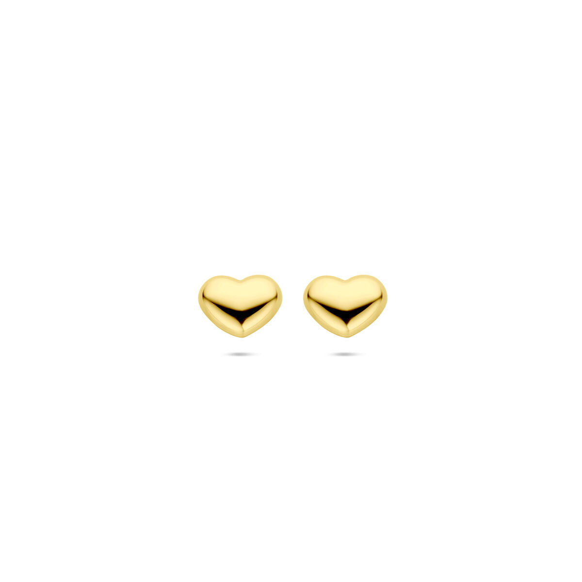 orecchini a bottone cuoricino 8,5 mm 1 micron argento placcato oro (giallo)