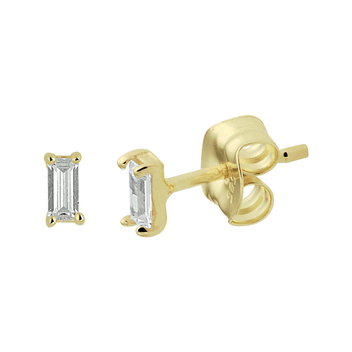 Orecchini a bottone zirconia oro giallo 14K