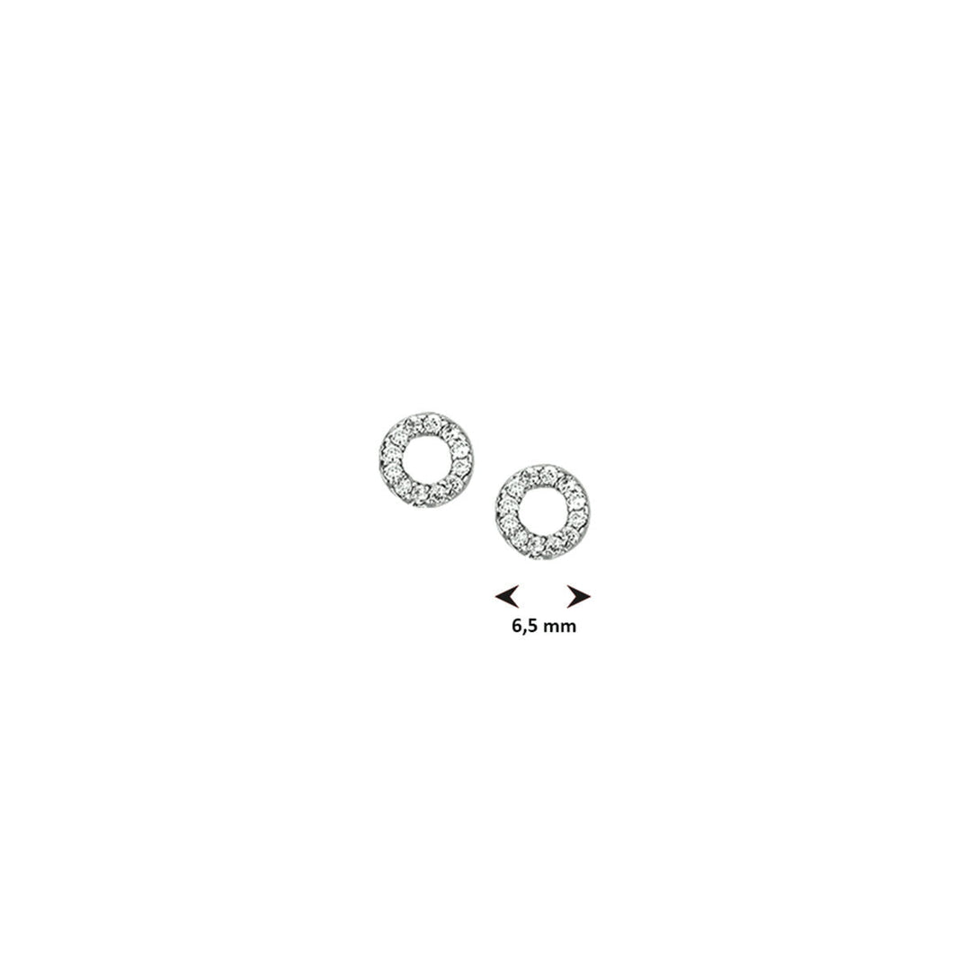 oorknoppen zirkonia zilver gerhodineerd