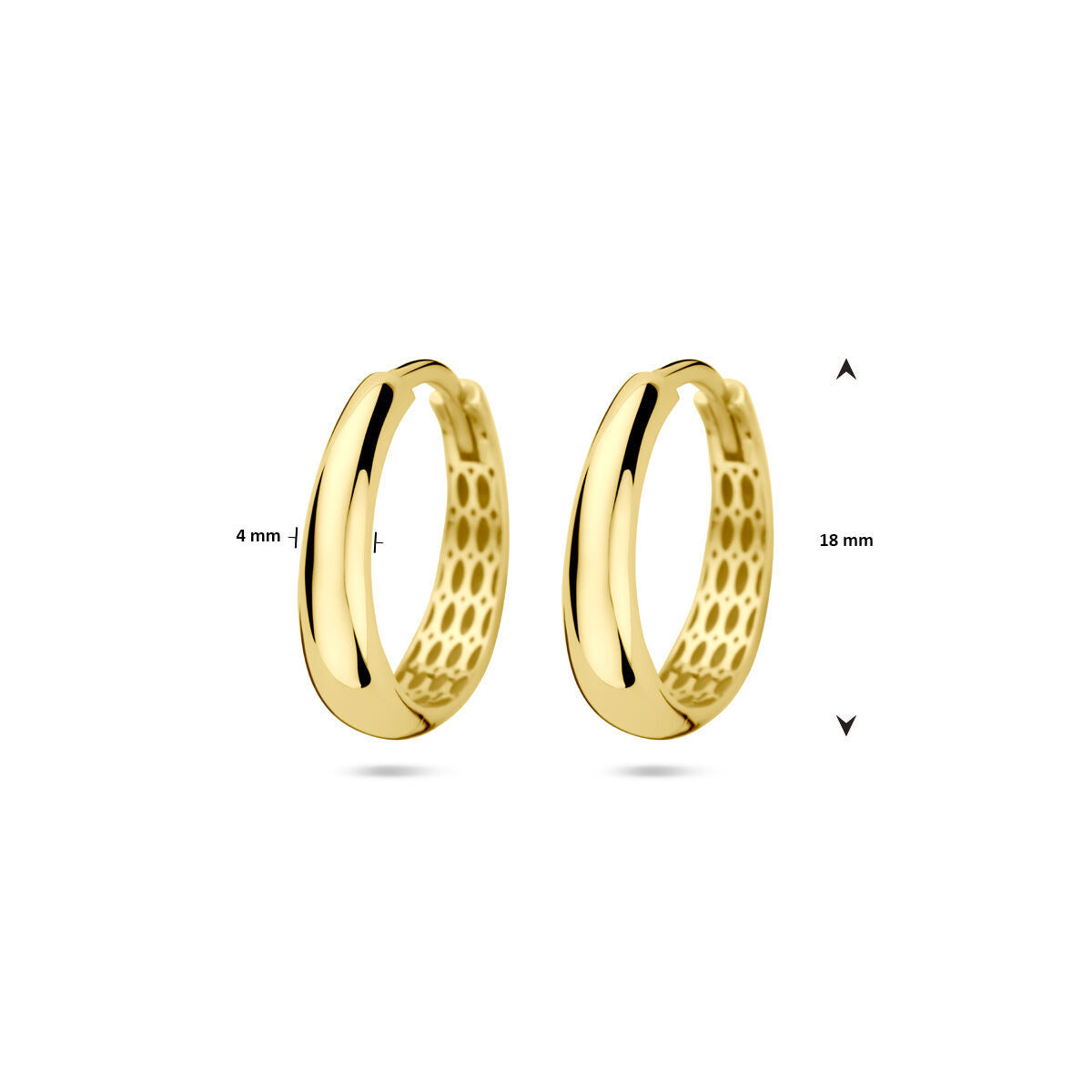orecchini a cerniera 18 mm 14K oro giallo