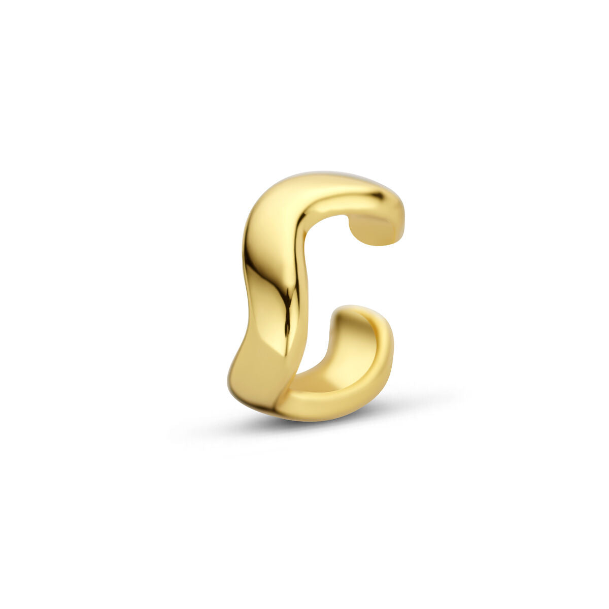 Orecchino cuff in argento dorato con dettagli raffinati, senza necessità di piercing.