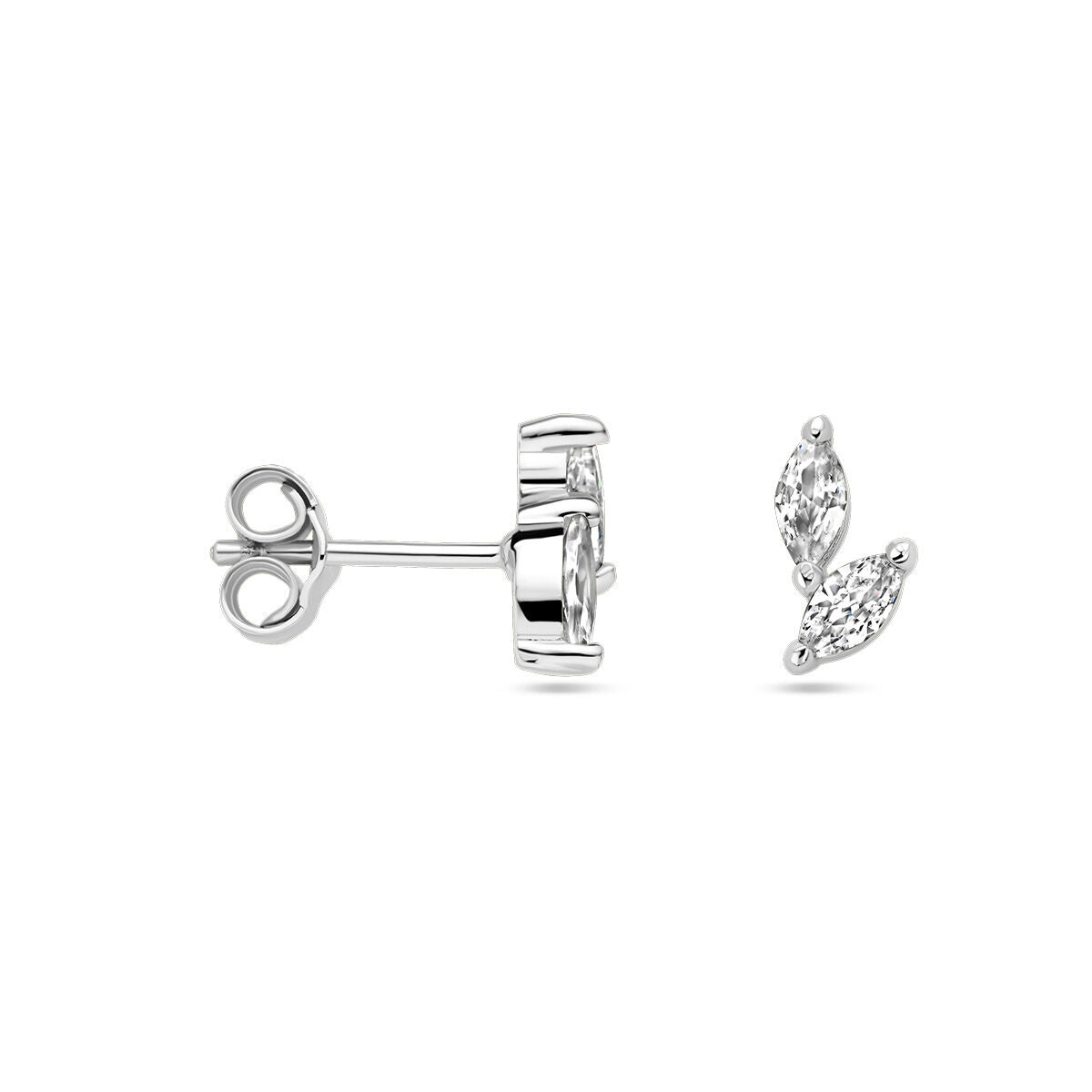 orecchini a bottone zircone argento rodiato