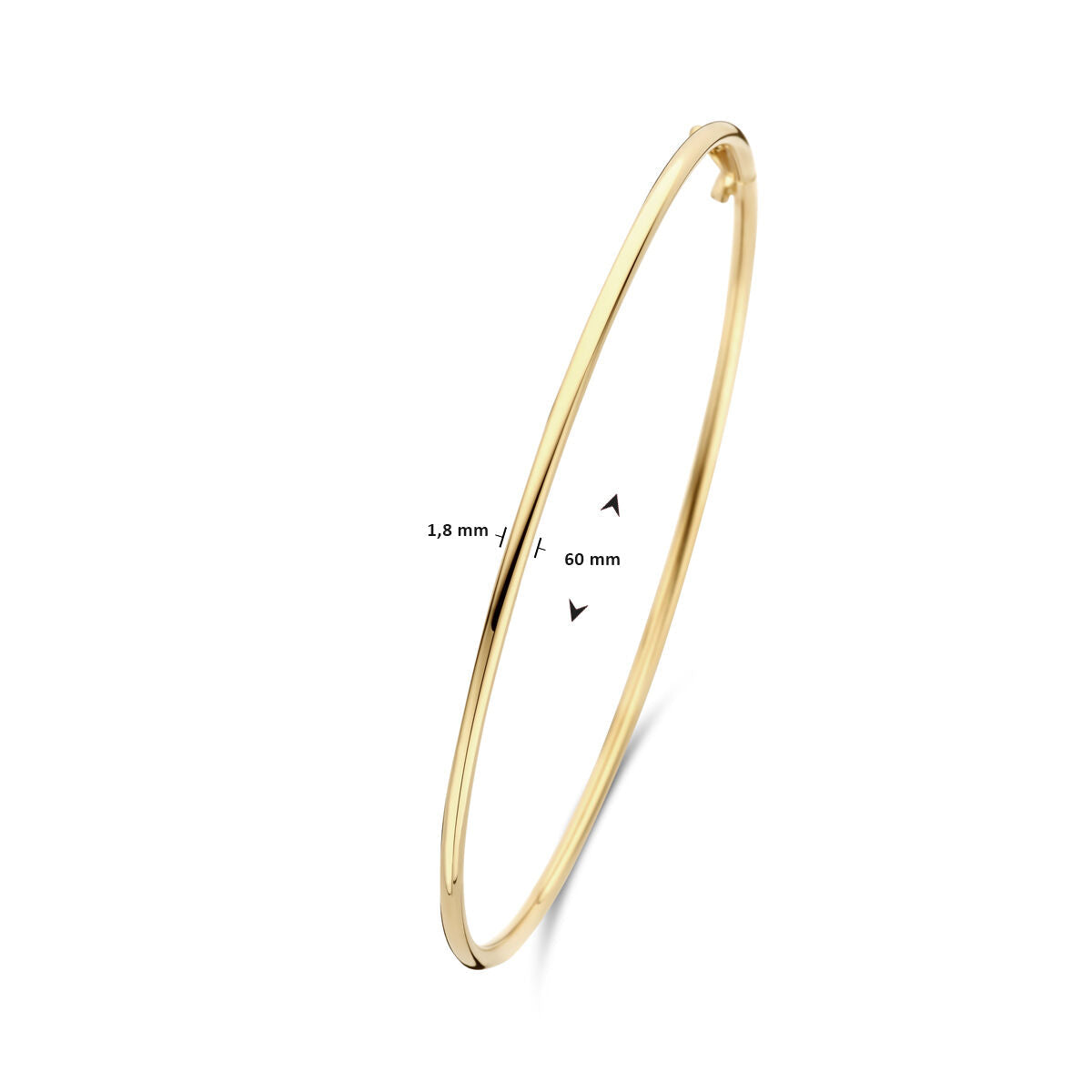 bangle dop tubo tondo 1,8 mm 60 x 55 mm 14K oro giallo
