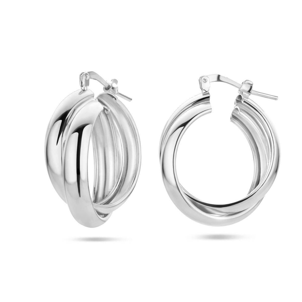 orecchini a cerchio argento rodiato