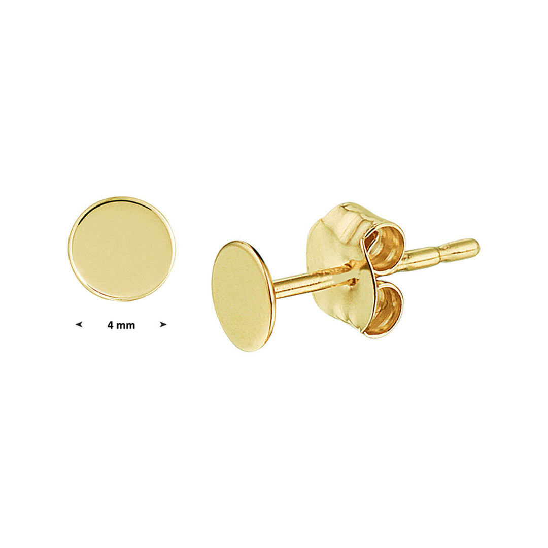 Orecchini a bottone rotondi in oro giallo 14K