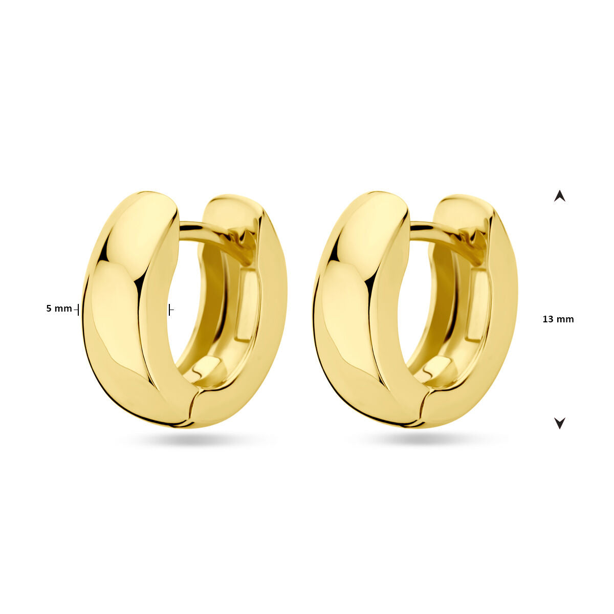 orecchini a cerniera 13 mm 1 micron argento dorato (giallo)