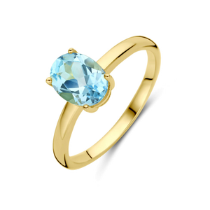 Anello con pietra blu