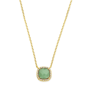Collana con pietra verde