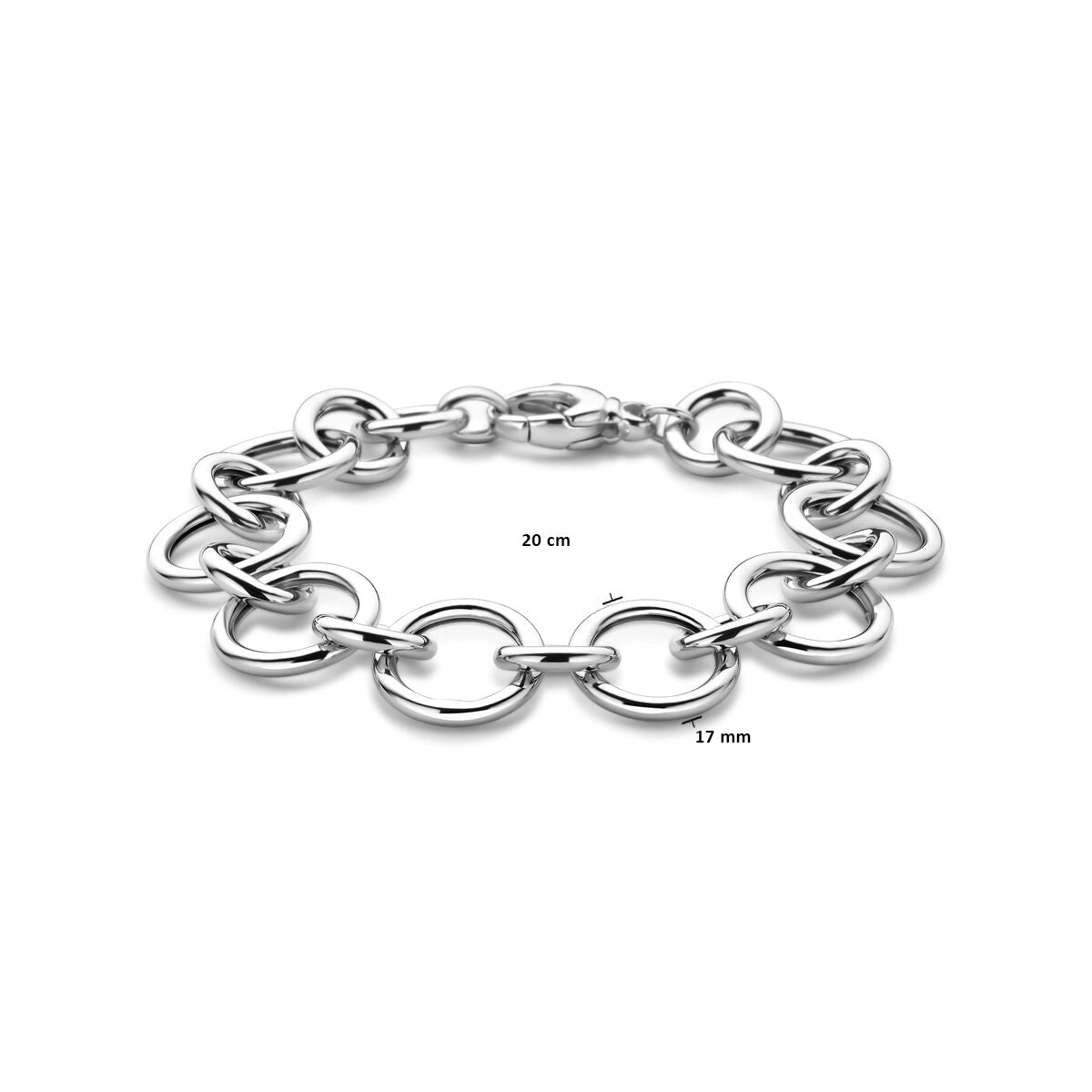bracciale 17 mm 20 cm argento rodiato