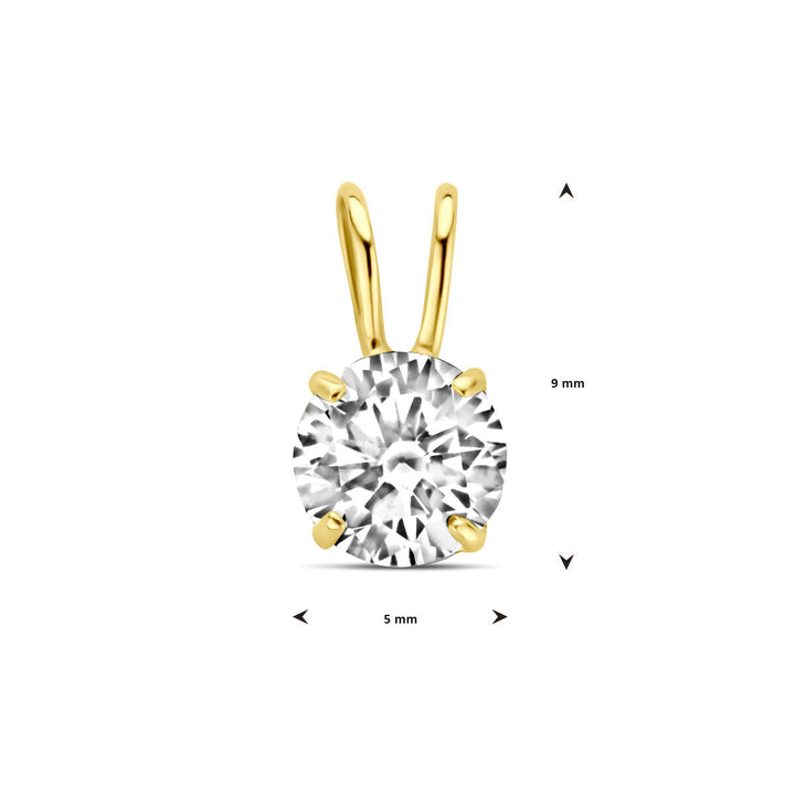 hanger zirkonia 14K geelgoud