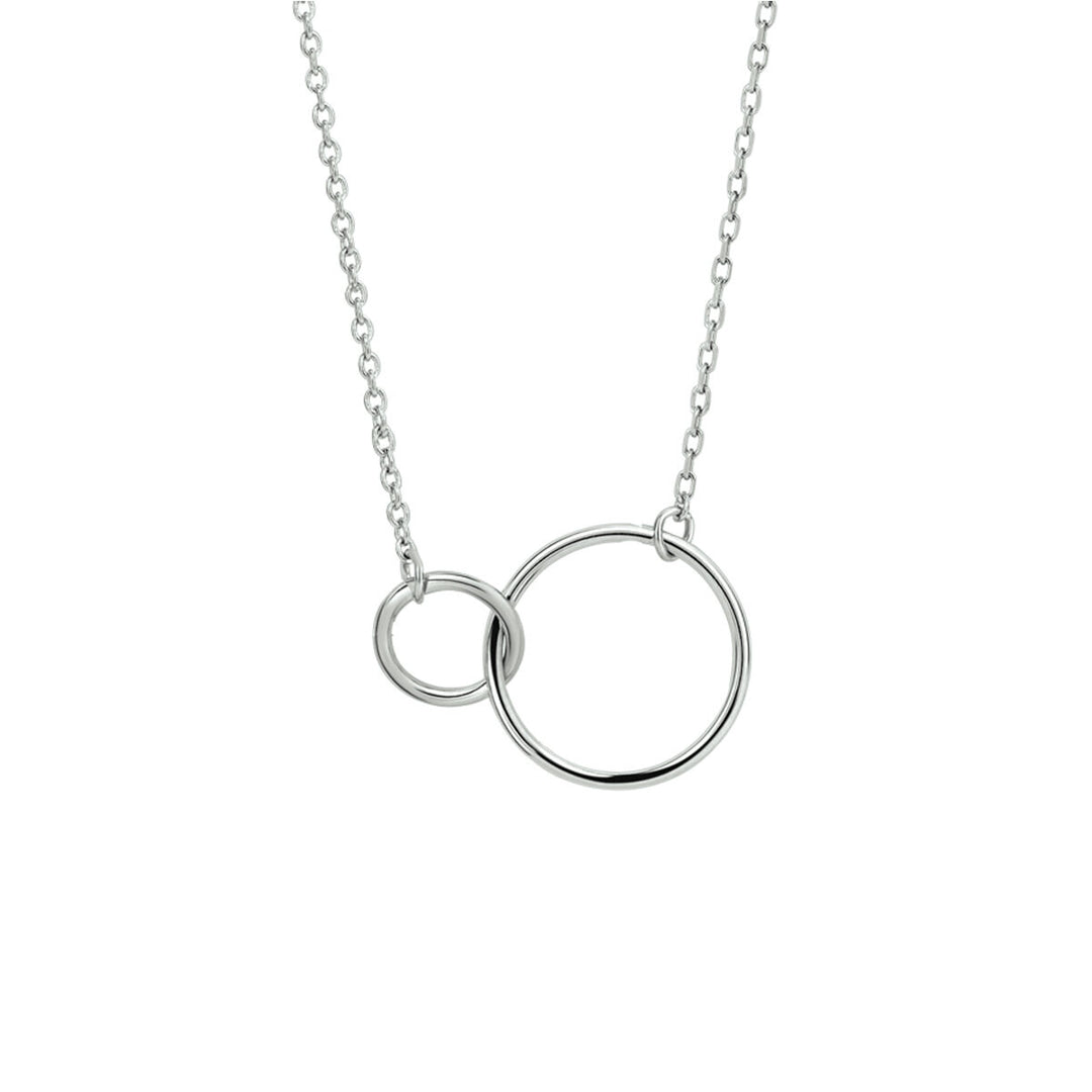 collier rondjes 41 + 4 cm zilver gerhodineerd
